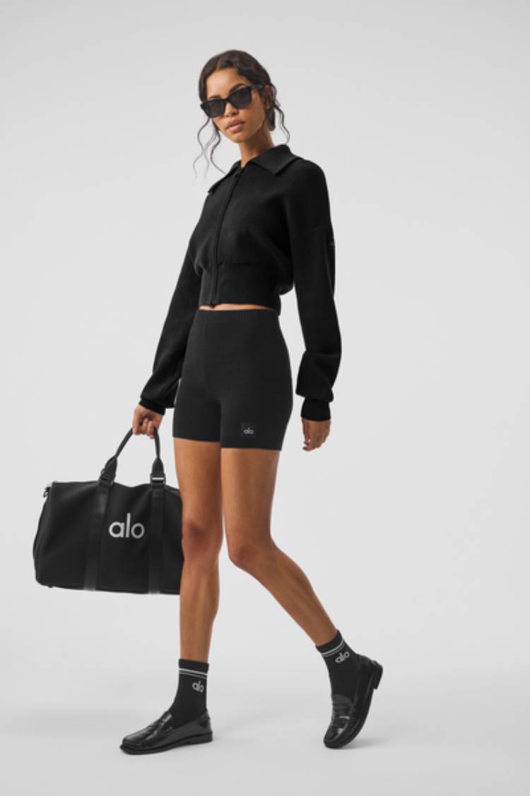 SCHOLAR KNIT CROPPED FULL ZIP JACKET